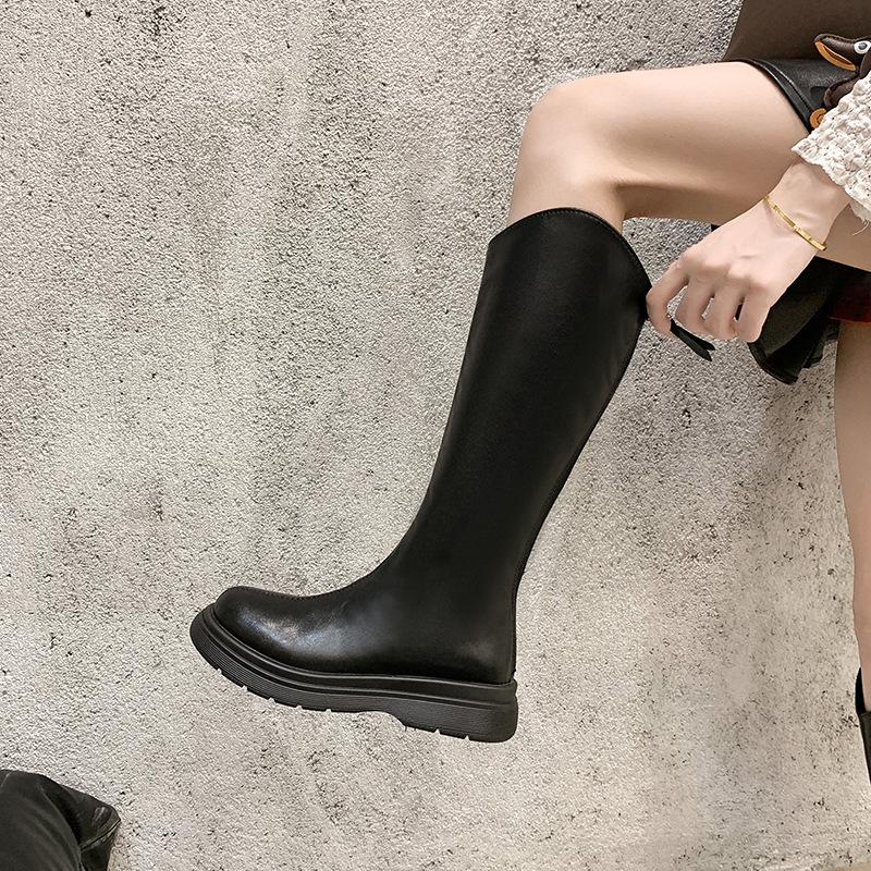 

Thick-soled boots for women s new autumn, but knee height, small boots, thin and versatile boots 35 чёрный