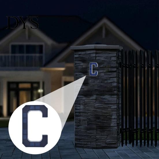Outdoor House Number Light Solar Address Sign, LED Lighted for Waterproof Sign Outdoor, Auto On/Off, Garden Door Decoration Warm