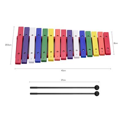 Ammoon 15 Keys Xylophone Colorful Musical Percussion Instrument Early Education Instrument for