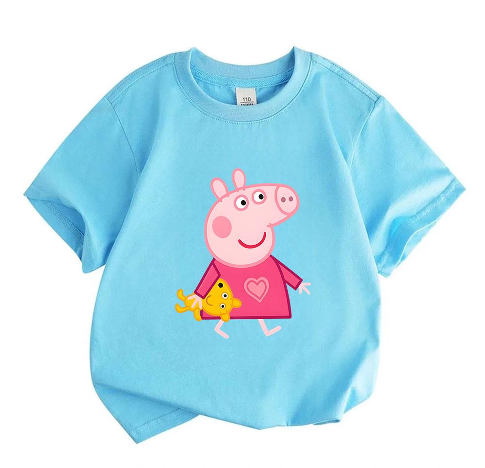 Kids Boys Girls 100% Cotton Short Sleeve Crew Neck T-Shirt,