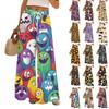 Women's Halloween Printed Wide Leg Pants With Pockets High Waist Drawstring Loose Casual Pants