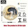 Flat Metal Wall Art 8x8 Inches Round Aluminum Eid Al Fitr Girl Mosque Crescent Moon Home Office Cafe Decor