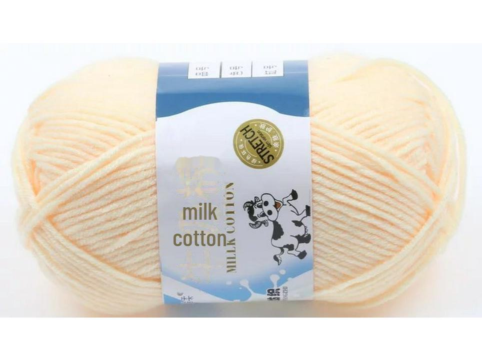 5-Strand Milk Cotton Baby Wool Hat & Scarf Hand-Woven Medium-Thick Yarn Set