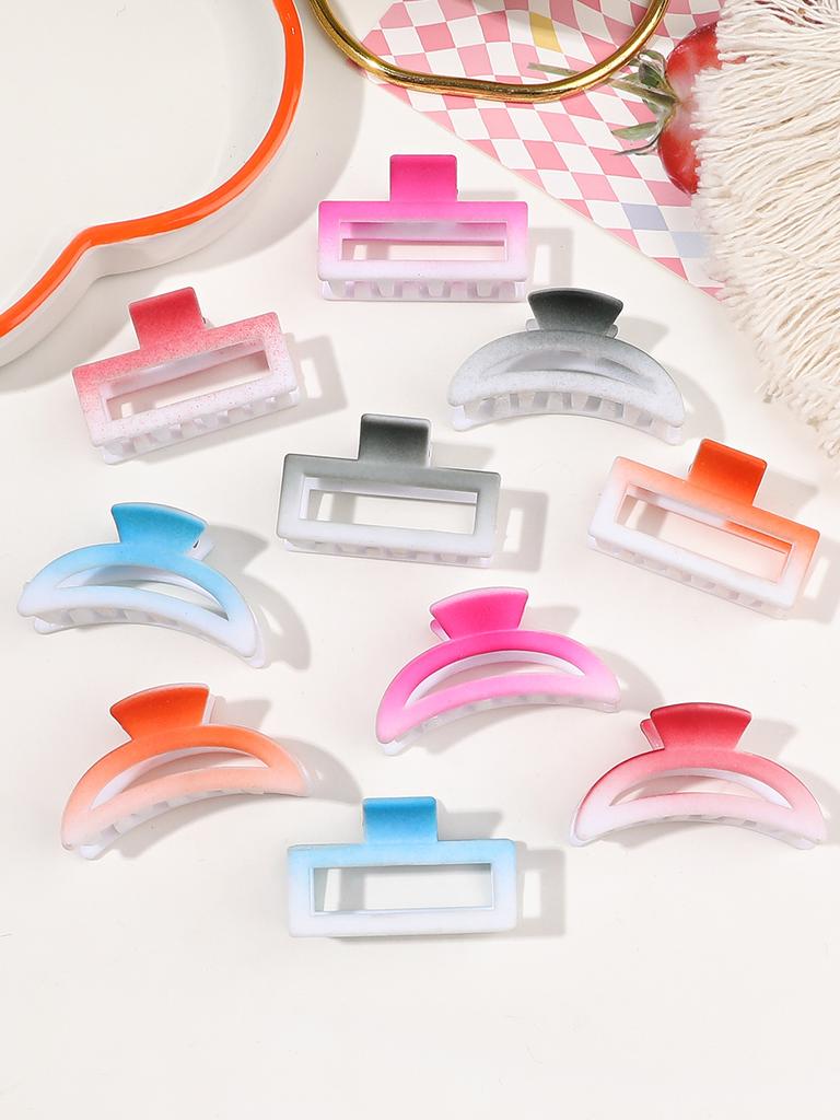 10Pcs Multicolor 1.8 Inch Hair Claw Clips Rectangle Small Jaw Clip for Thick Hair Nonslip Banana Clip Hair Accessories for Women