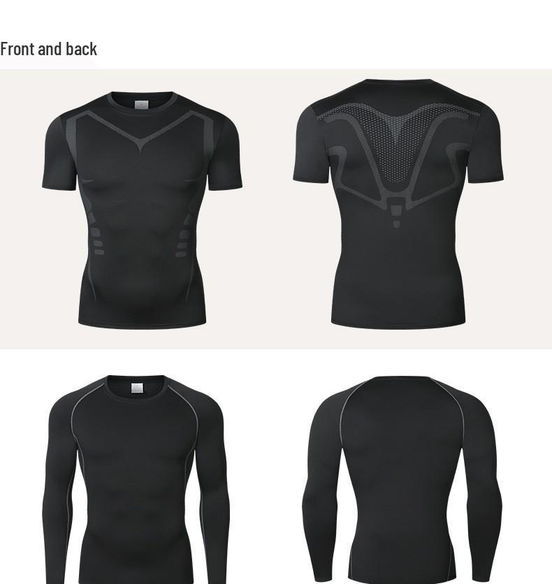 Men's Quick-Dry Sports Suit: Tight-Fitting Running & Basketball Three-Piece Set (Breathable Long Sleeve Top & Pants)