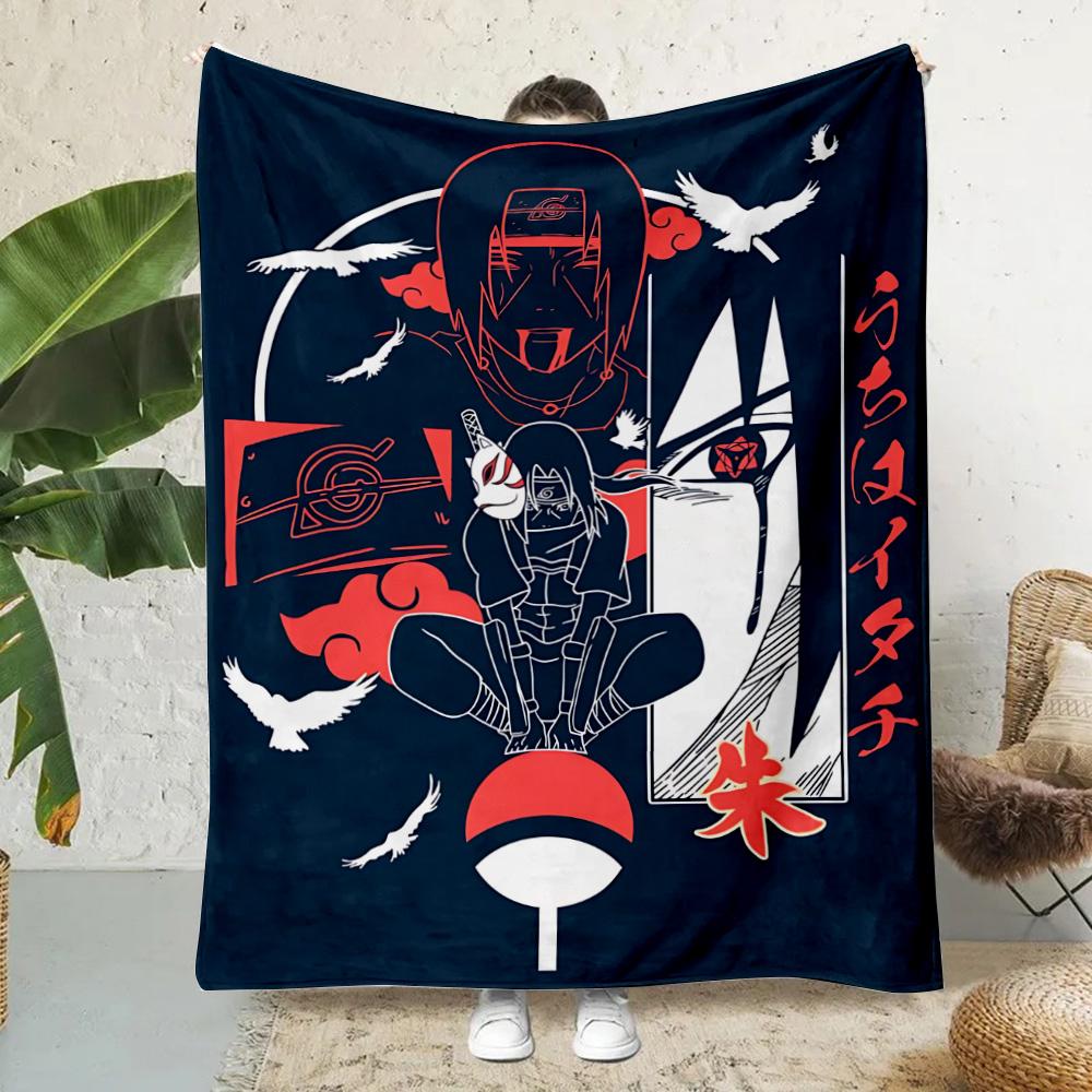 Hot Anime Narutos Itachi Akatsuki Printed Blanket Picnic Blankets Warm Blanket Soft and Comfortable Blanket Home Travel Birthday
