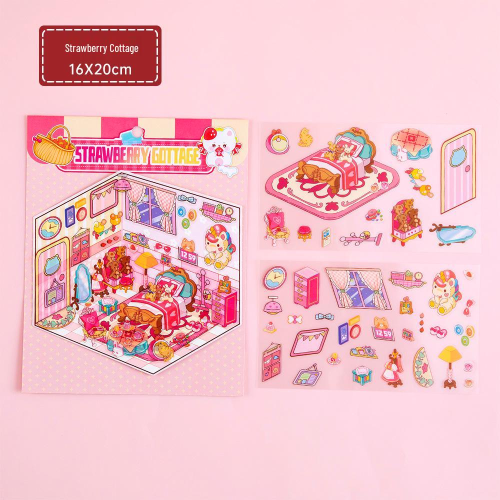 Creative 3D Landscaping Stickers for Girls  Journals, DIY Decals, Miniature Houses & Scenes