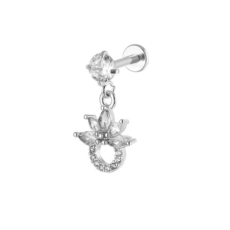 Internally Threaded Lip Stud Ear Cartilage Hoop Dangle Body Piercing Jewelry