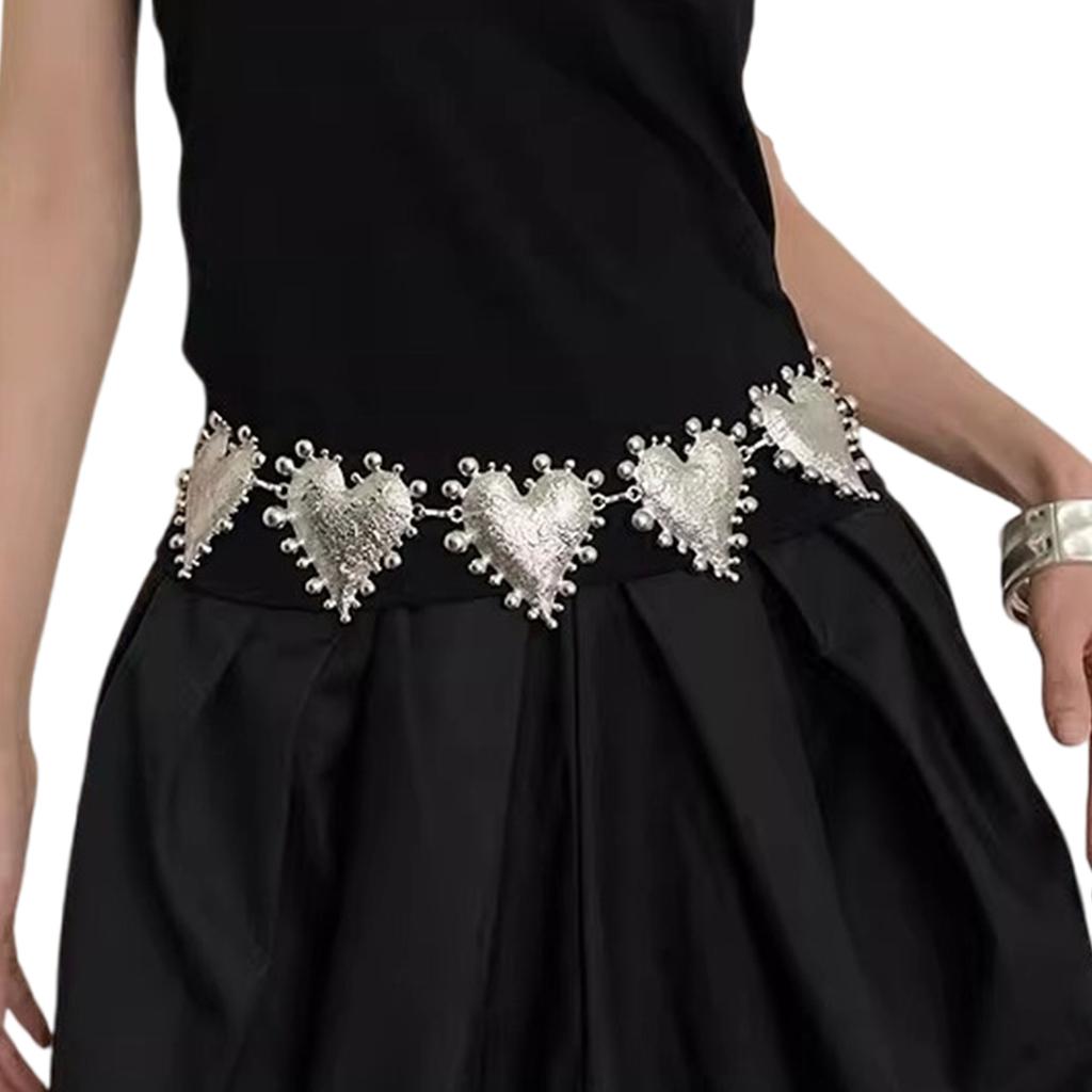 Gothic Waist Belt Stylish for Street Dance Music Festival Jeans Dress Belt Body Jewelry Chain Metallic Cowboy