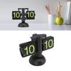 European Style Retro Digital Flip-Down Clock, 304 Stainless Steel Automatic Mechanical Digital Flip Desk Clock for Home Living Room, 12 Hour (Black Fr