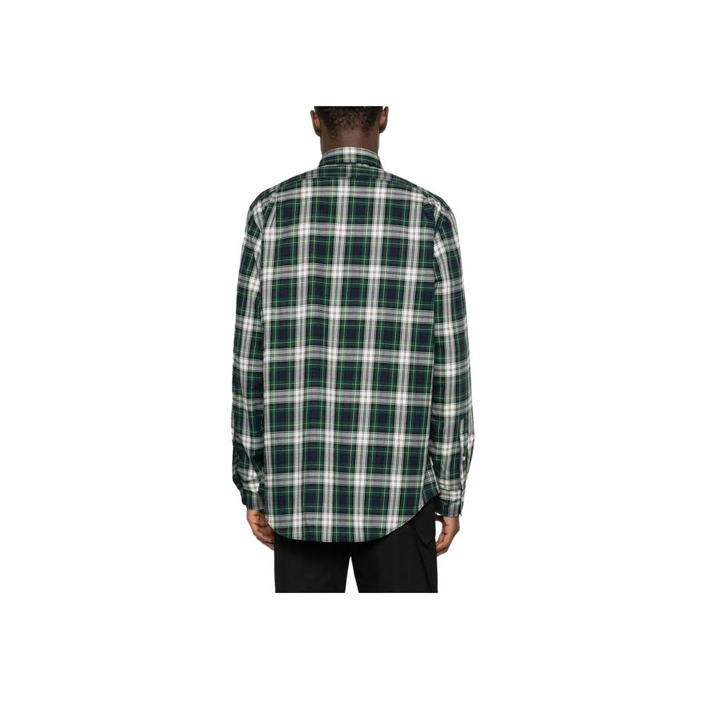 Polo Ralph Lauren Plaid Point Collar Single-Breasted Long Sleeve Shirt Men Shirts Green 710922281-001