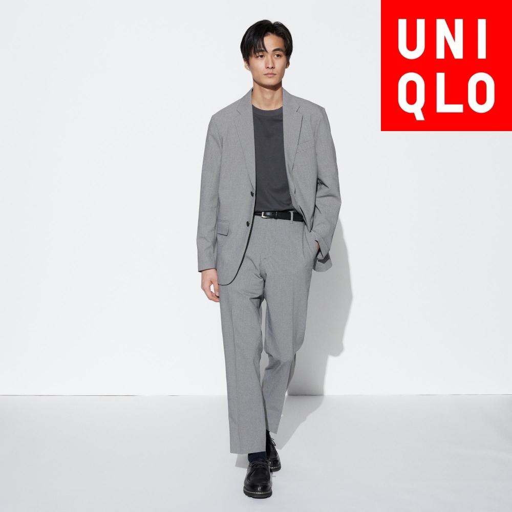 

Брюки восхищения UNIQLO, эластичные в двух направлениях, с узором «гусиные лапки», длина 76 см, длина 05 GRAY/Men 73