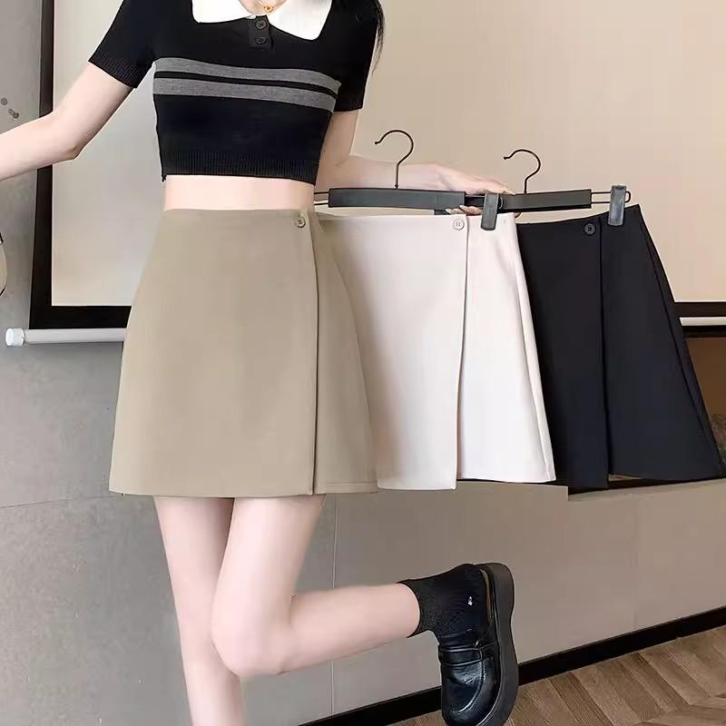 High-Waist Irregular A-Line Midi Skirt for Summer 2025 - Slimming & Versatile for Women