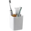 Bamboo Wood Multifunctional Bathroom & Desk Organizer - Toothbrush and Toothpaste Holder, Pen Holder, Punch-Free