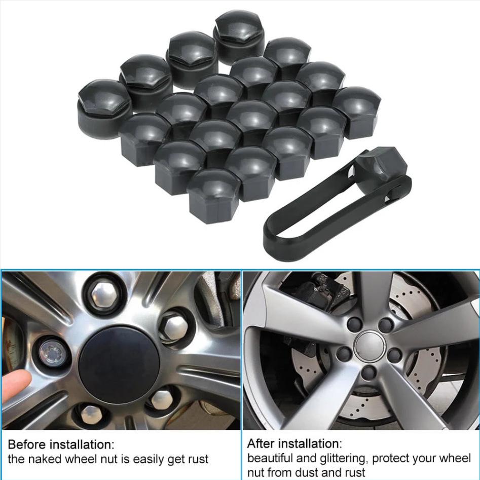 

Multicolor Electroplated Car Tire Screw Dust Caps - Fits 17, 19, 21mm (Red, Green, Yellow, Blue, Purple, Black, Gray, Silver). 21mm