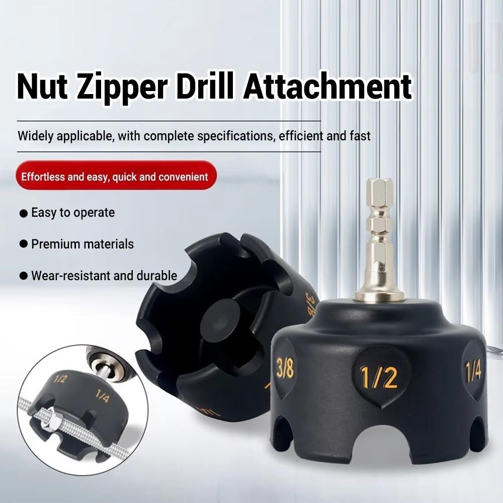 3/8 1/4 1/2 Nut Drill Bit Socket Quick Release Nut Remover Nut Zipper Drill Attachment  Hand Tools