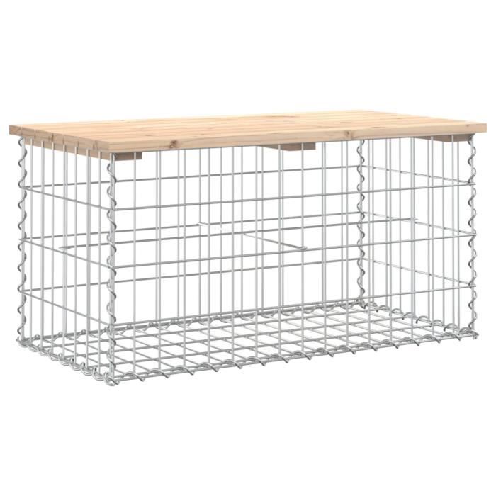 VidaXL Design Gabion Garden Bench 83x44x42 Cm Solid Pine Wood 834356
