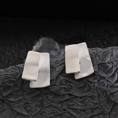 Stylish and Versatile Irregular Polygonal Geometric Alloy Earrings Women's Minimalist Stud Earrings