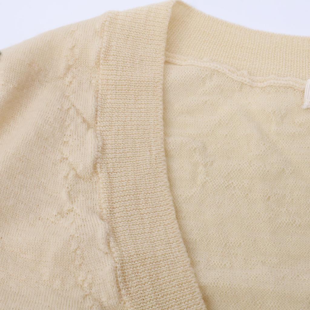 AURALEE 25Stainless Steel A25SV01IN Beige PRODUCT DYED Wool Knit Tops 3 beigeUsed