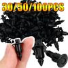 30/50/100PCS 6mm Black Plastic Rivet Vent Wiper Cover Clip Fixed Screw Clip Deflector Plastic Piercing Nail Fastener Auto Parts