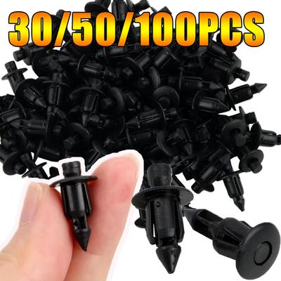 30/50/100PCS 6mm Black Plastic Rivet Vent Wiper Cover Clip Fixed Screw Clip Deflector Plastic Piercing Nail Fastener Auto Parts