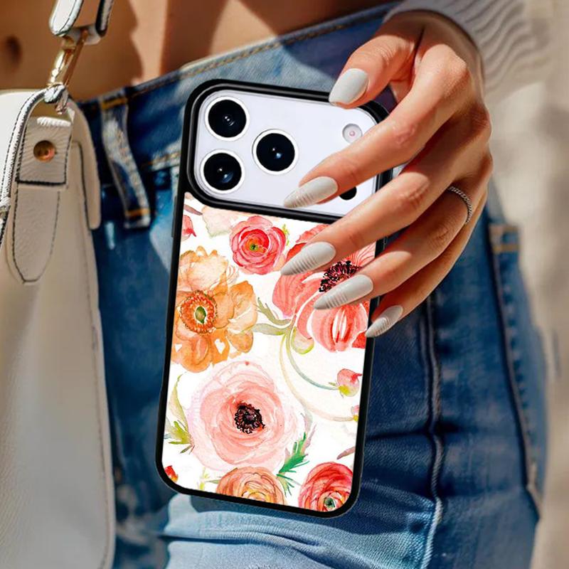 Watercolor Palm Leaves PINEAPPLE Phone Case For iPhone 17 Air 14 15 13 12 Max Cover For Apple 16e 11 Pro Max Plus Coque