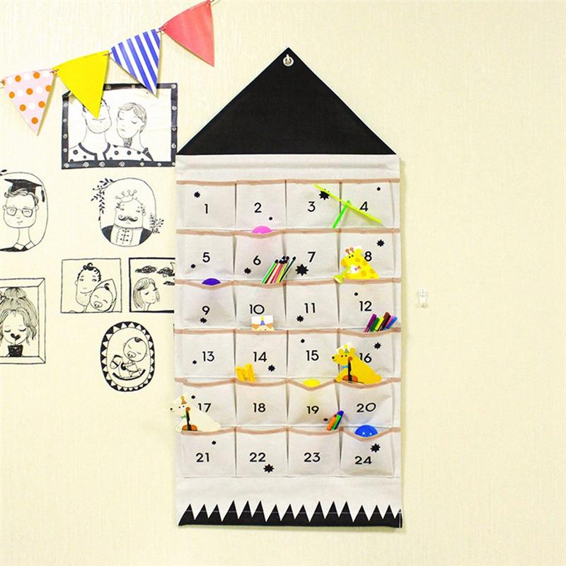 Good-Hanging Storage Bags,Advent-Calendar,Fabric Advent-Calendar With 24 Pockets,For Children Storage Chocolate And Sweets Durab