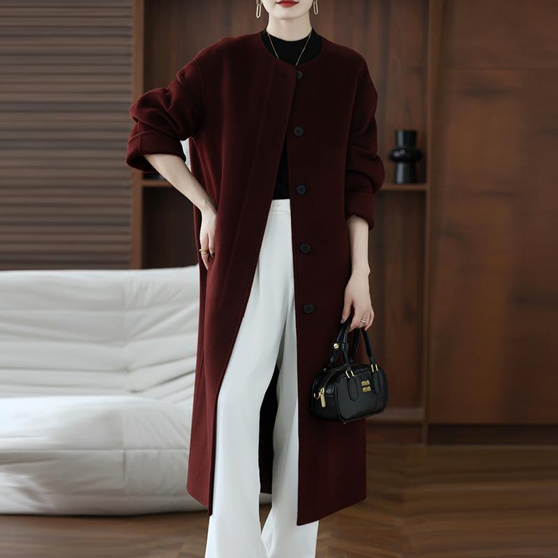 100% Wool Women Coat MODERN NEW SAGA Autumn Wool Long Coat Handmade Pea Coat Winter Warm Wool Long Jacket Overcoat
