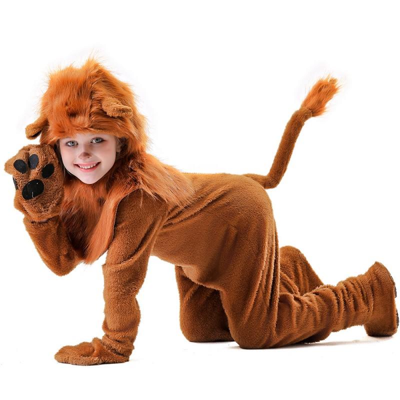 Family Matching Lion Cosplay Costumes Stage Performance Halloween Party Kids Adult