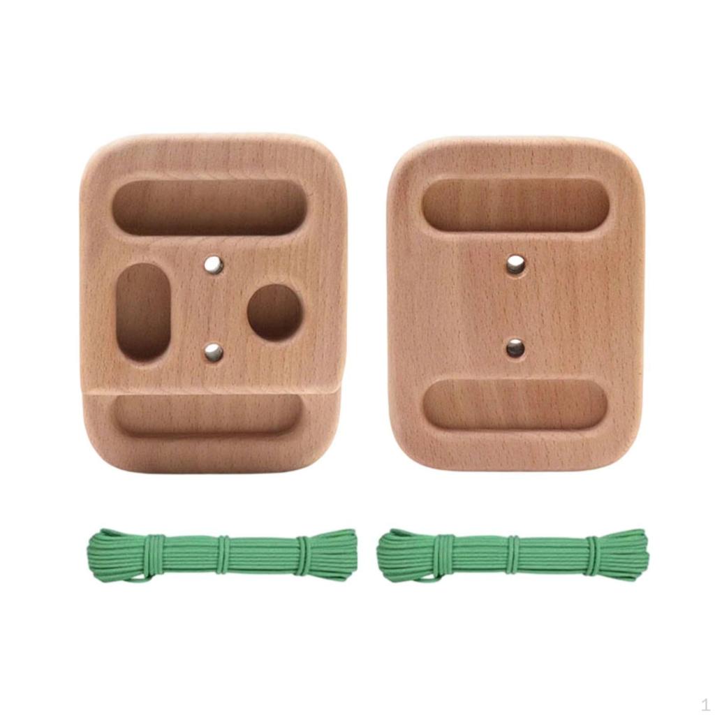 2 Pieces Portable Wooden Fingerboard Compact Climbing Rock Finger