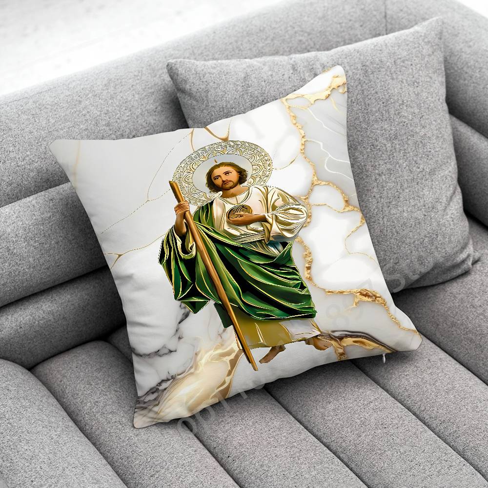 Marble San Judas Tadeo Throw Pillow Case For 55x55cm 40x40cm 45x45cm 50x50cm 30x30cm Square Office Pillowship Cover