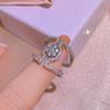 New Platinum Plated Ring for Women  European and American Creative Cross Zircon Engagement Ring