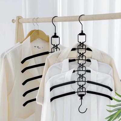 5 In 1 Clothes Hangers,Magic Multi Layer Metal Wardrobe Storage Rack,360 Rotatable Stackable Hanging Hangers Closet Organizer
