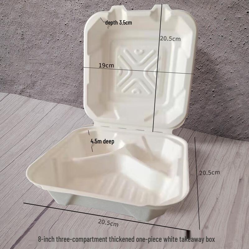 Disposable 3-Compartment Takeaway Food Container