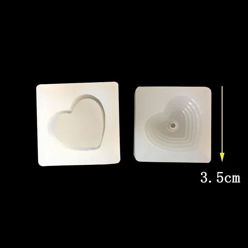 

1 шт. Форма для литья ювелирных изделий, поделок, сделай сам, новая силиконовая форма в форме сердца и квадратная форма для хранения, смола светло-серый