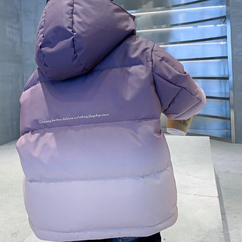 Boys Winter Gradient Jacket Ski Down Jacket Children's Winter Thickened Wash-free Jacket