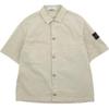 Fw24 Single-Breasted Collar Short Sleeve Shirt Men Shirts Beige 811512410-V0097