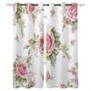 Red Rose Black Vine Spiral Leaves Print Window Curtains Luxury European Curtains for Living Room Balcony Hotel Cafe Drapes