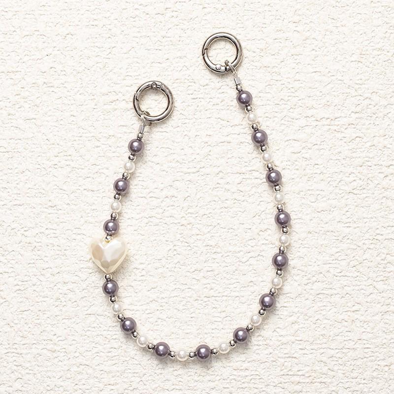 Hart Kristal Kralen Mobiele Telefoon Polsband met Metalen Gesp