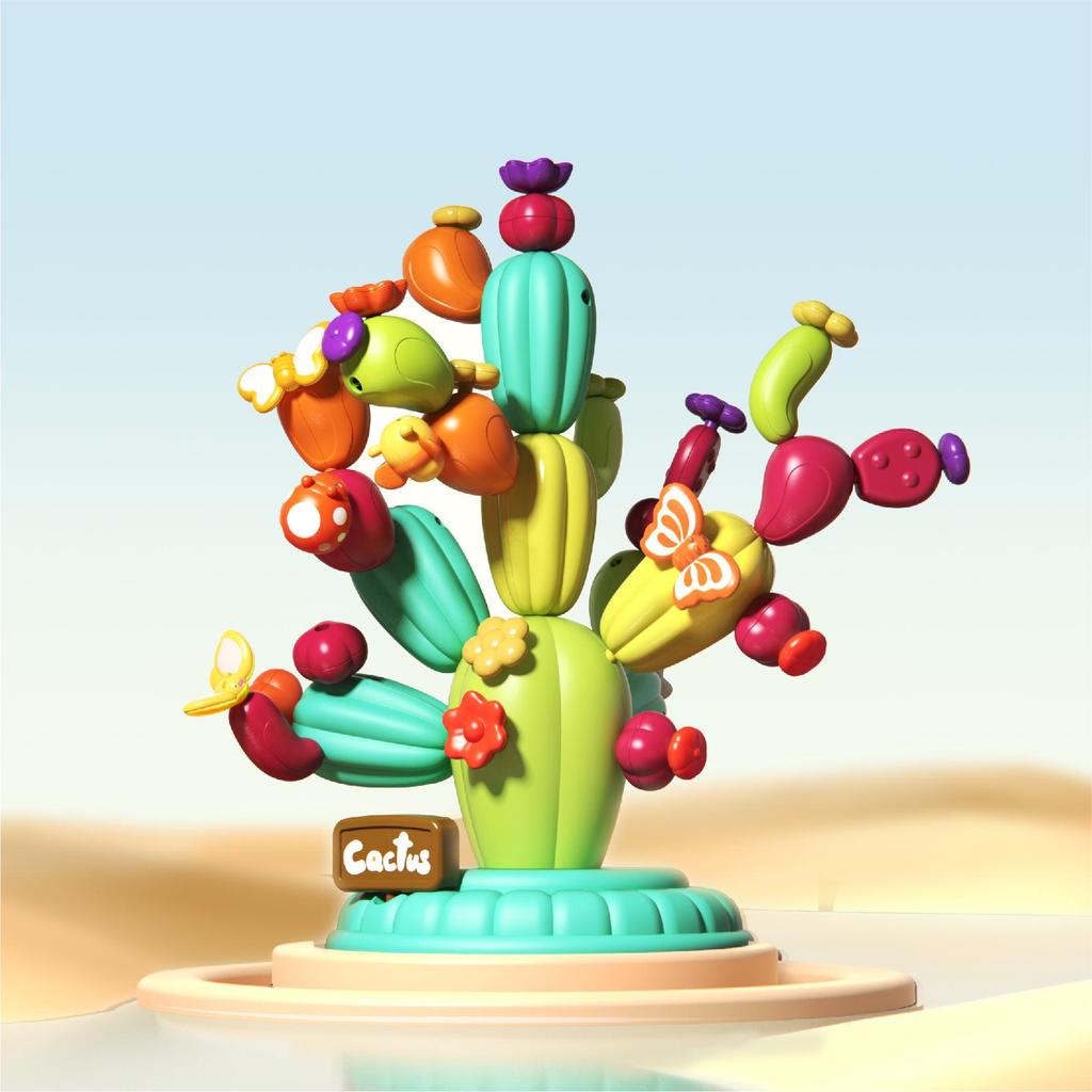 Children's DIY Cactus Interlocking Building Blocks - Educational Toy Set
