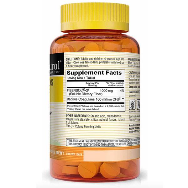 Probiotic with Fiber for Children, Healthy Kids Probiotic With Fiber, Mason Natural 60tab (69529005)