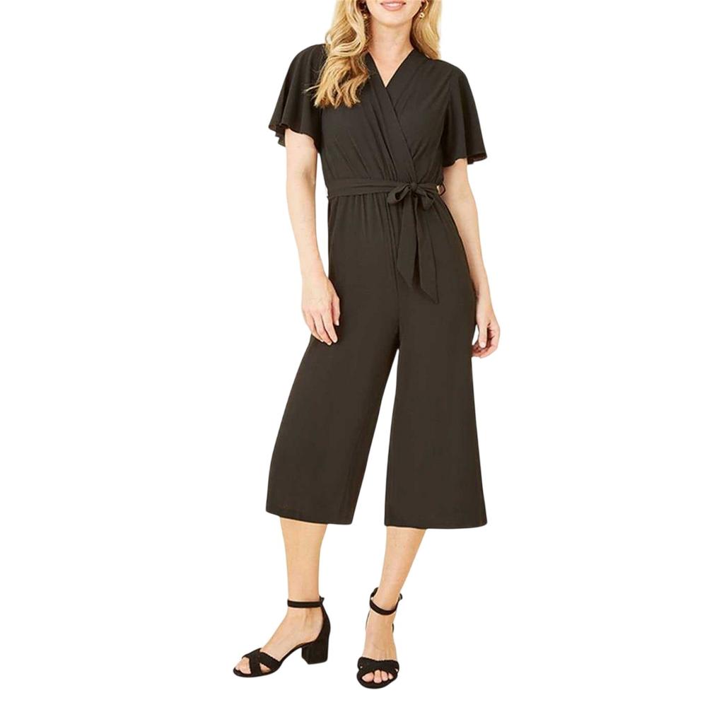 Mela London Womens/Ladies Cropped V Neck Angel Sleeve Jumpsuit