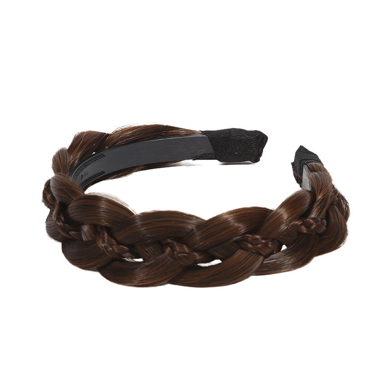 Classic Chunky Plaited Synthetic Hair Wide Braided Headband High Elasticity Braids Hair Band Hairpiece for Women