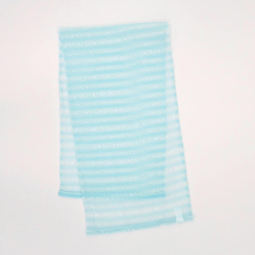 Towa Sangyo Antibacterial Silver Nylon Body Towel, Medium, Blue