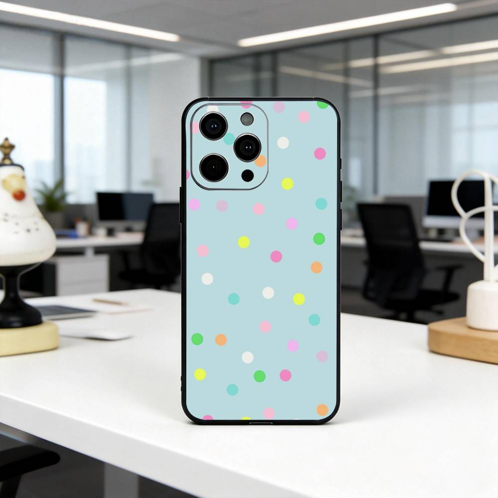 DOT P-Polka Muster Handyhülle Für iPhone 17, 16,15,14,13,12,11 Plus,Pro Max, Andere Weiche Schwarze Abdeckung