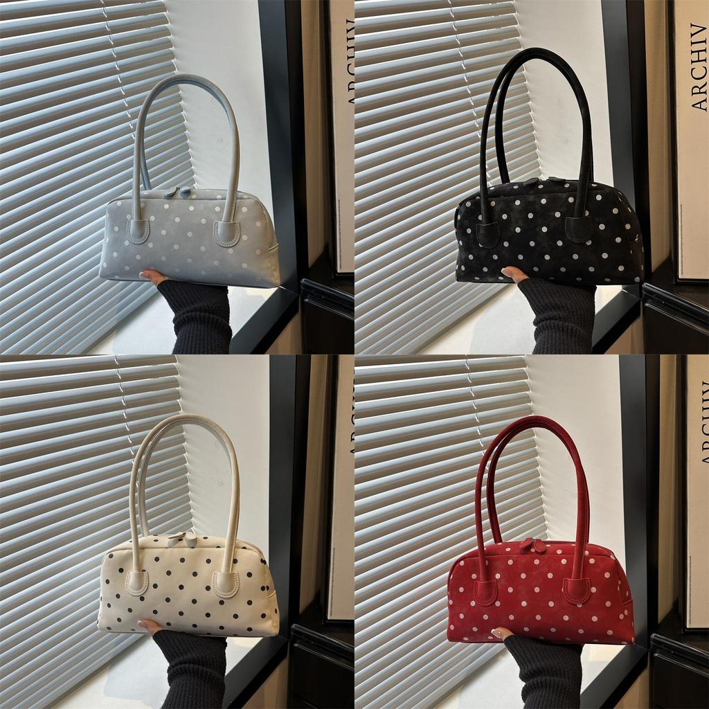 Minimalist Pu Crossbody Bag For Women With Zipper Closure And Dot Print Design For Daily Use