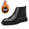 Autumn Winter New Designer Big Size Brogue Chelsea Boots for Men Fashion Lace Leather Shoes Male Solid Color Ankle Boots Man