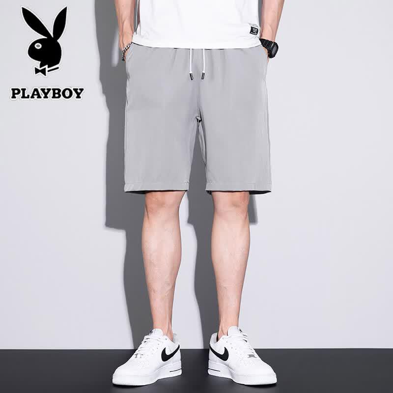 PLAYBOY Men s Ice-Feel Quick-Dry Sports Shorts M