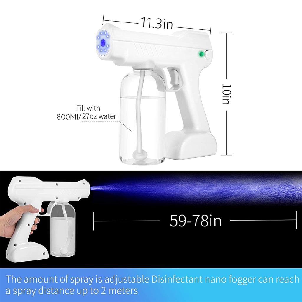 800ml Portable Wireless Sprayer Machine Blue Light Nano Steam Sprayer Disinfection Atomizing Sprayer USB Charging 1000W