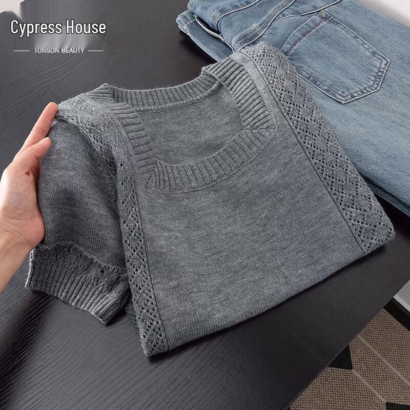 Women s Chic Square Neck Short Sleeve Knit Top M